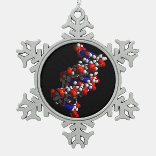 DNA Double Helix Model Snowflake Pewter Christmas Ornament