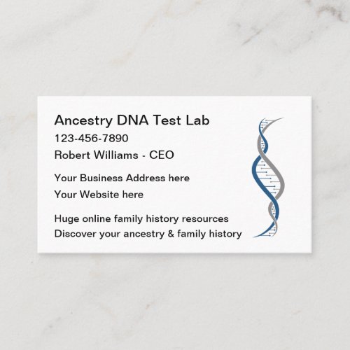 DNA Family Ancestry Research Business Card