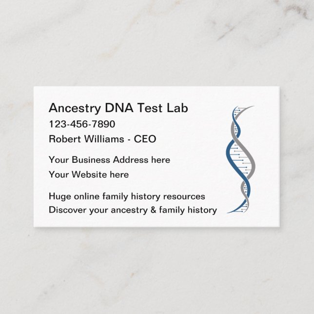 DNA Family Ancestry Research Business Card (Front)