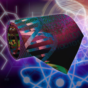 DNA Fingerprint Cool Modern Science Pattern Neck Tie