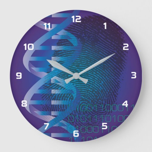 DNA Fingerprint Medical Science Large Clock