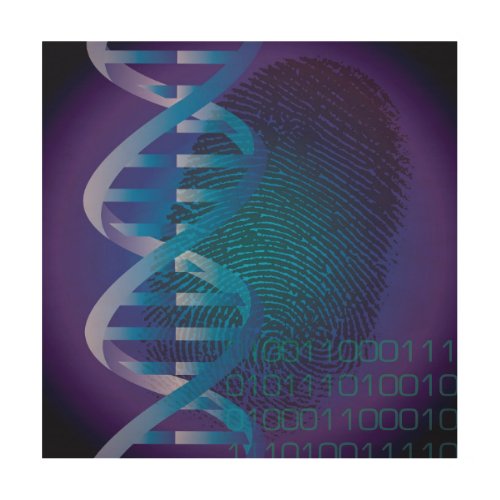 DNA Fingerprint Science Wood Wall Art