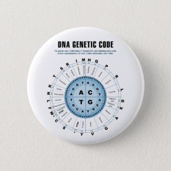 Dna Genetic Code Chart Button by OutFrontProductions at Zazzle