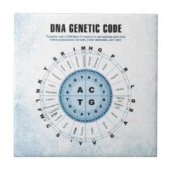 Dna Genetic Code Chart Ceramic Tile by OutFrontProductions at Zazzle