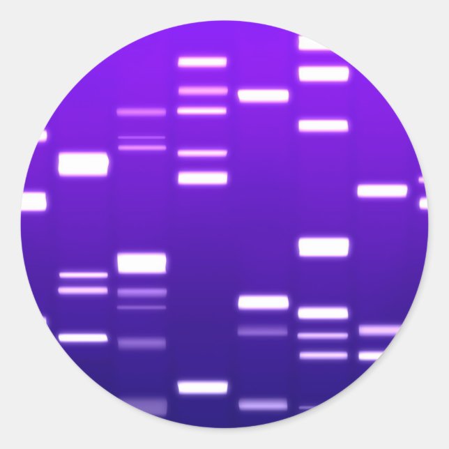 DNA Genetic Code Purple Classic Round Sticker (Front)