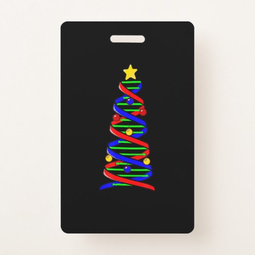 DNA Helix Christmas Tree Life Science Biology Badge