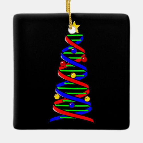 DNA Helix Christmas Tree Life Science Biology Ceramic Ornament