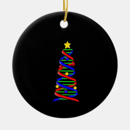 DNA Helix Christmas Tree Life Science Biology Ceramic Ornament