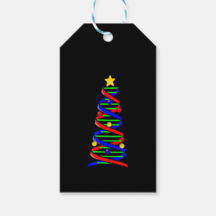 DNA Helix Christmas Tree Life Science Biology Gift Tags