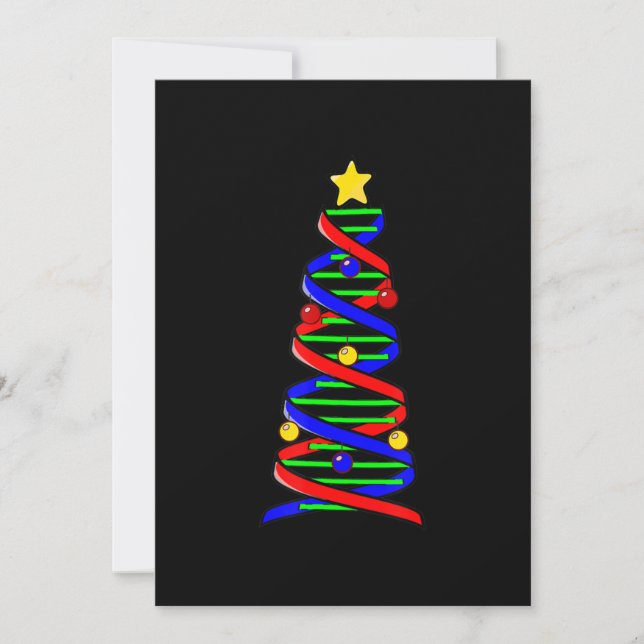 DNA Helix Christmas Tree Life Science Biology Holiday Card (Front)
