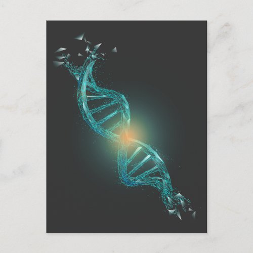 DNA Helix Genetics Deoxyribonucleic Acid Molecule Postcard
