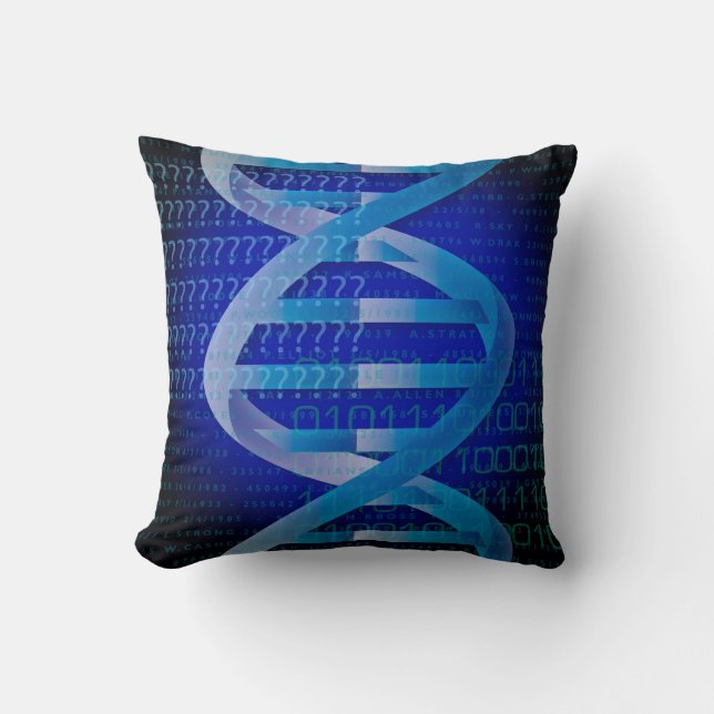 DNA ID Medical Science Throw Pillow (Front)