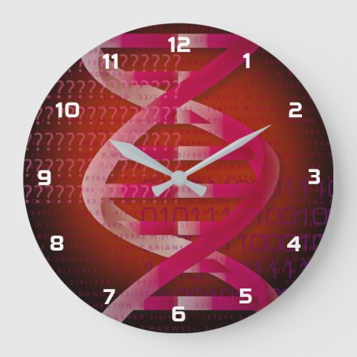 DNA ID Red Medical Science Large Clock