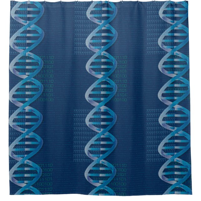 DNA ID Science Blue Shower Curtain (Front)