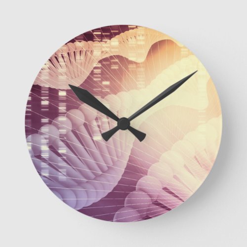 DNA Medical Science and Biotech Chemistry Genes Round Clock