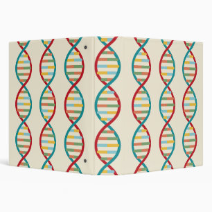 DNA Mid Century Modern STEM Biology Stripe cream 3 Ring Binder