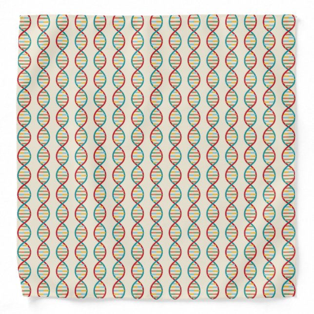 ​​DNA Mid Century Modern STEM Biology Stripe cream Bandana (Front)