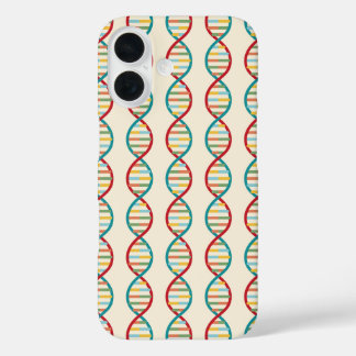 DNA Mid Century Modern STEM Biology Stripe cream iPhone 16 Case