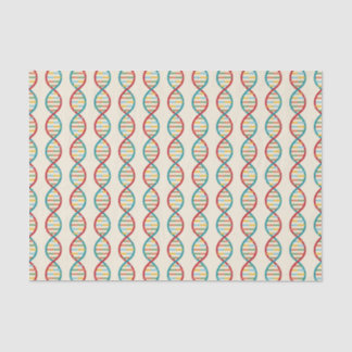 DNA Mid Century Modern STEM Biology Stripe cream Tissue Paper