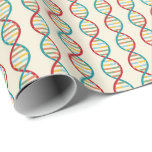 ​​DNA Mid Century Modern STEM Biology Stripe cream Wrapping Paper