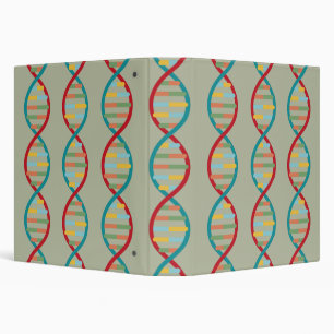 DNA Mid Century Modern STEM Biology Stripe green 3 Ring Binder