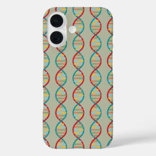 DNA Mid Century Modern STEM Biology Stripe green iPhone 16 Case