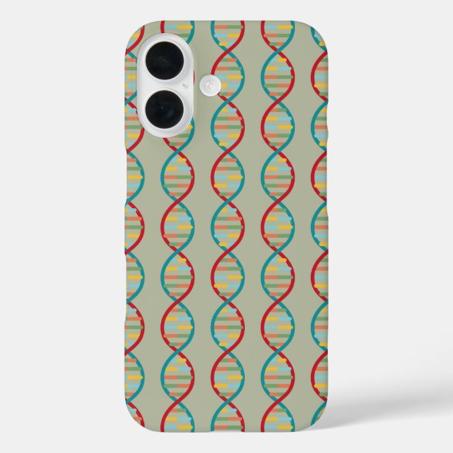 ​​DNA Mid Century Modern STEM Biology Stripe green Case-Mate iPhone Case (Back)
