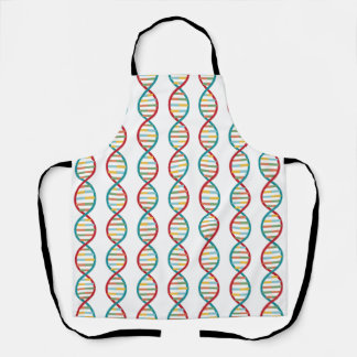 DNA Mid Century Modern STEM Biology Stripe white Apron