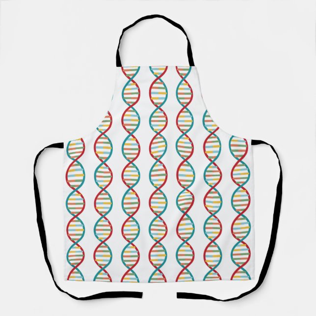 ​​DNA Mid Century Modern STEM Biology Stripe white Apron (Front)