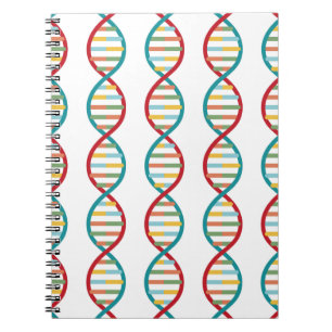 DNA Mid Century Modern STEM Biology Stripe white Notebook
