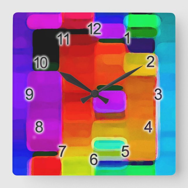 DNA of Color Square Wall Clock (Front)