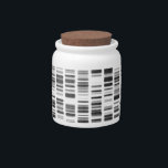 DNA Print - Candy Jar<br><div class="desc">This product features my "DNA Print" design. The "DNA Print" design features a typical black on white DNA sequence print, as would be the result of DNA sequencing.</div>