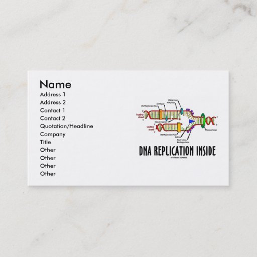 Customizable DNA Replication Inside (DNA Replication) Business Cards
