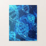 DNA science blue black cg microscope Jigsaw Puzzle