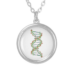 DNA - science/scientist/biology Silver Plated Necklace