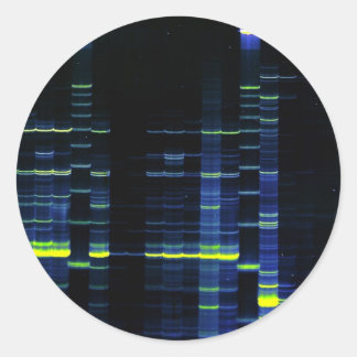 DNA Sequence gel 1 Classic Round Sticker