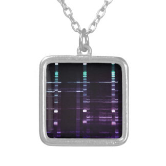 DNA Sequencing Gel 2 Silver Plated Necklace