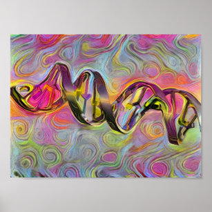 DNA Strand Artwork Poster