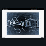 DNA strand Laptop Skin<br><div class="desc">DNA helix surrounded by chemical formula of its bases</div>