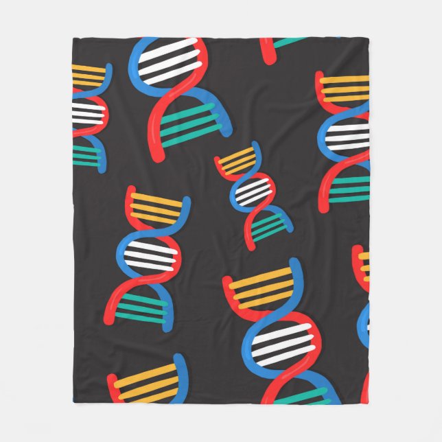dna strands pattern fleece blanket (Front)