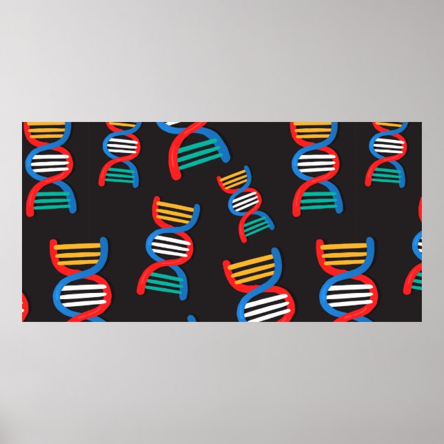 dna strands pattern poster (Front)