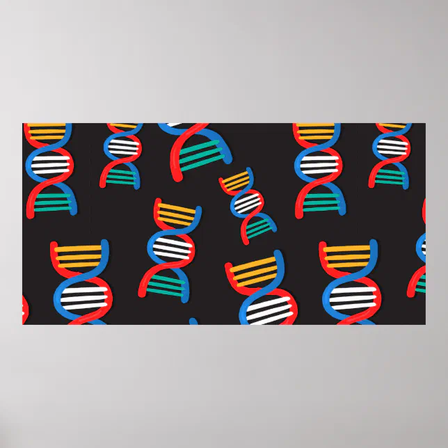dna strands pattern poster | Zazzle
