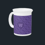 DNA Stripes Pitcher<br><div class="desc">Light purple, diagonal stripes in the shape of the double helix of DNA streak across a darker purple background creating a lovely, subtle pattern for any biologist, geneticist, or other participant or fan of STEM fields. Customize the monogram on this pitcher with your initial to make it uniquely your own....</div>