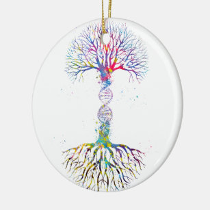 DNA Tree Ceramic Ornament
