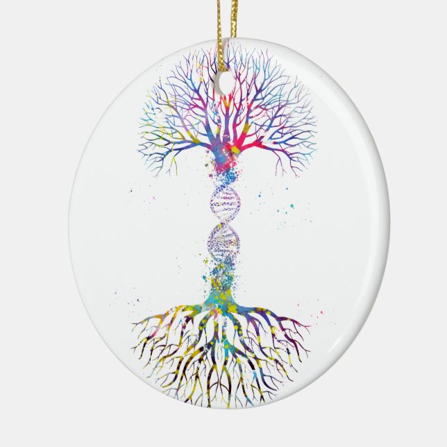 DNA Tree Ceramic Ornament (Left)