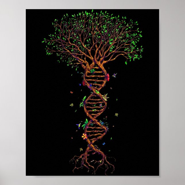 Dna Tree Genetic Funny Earth Day Plant A Tree Life Poster (Front)
