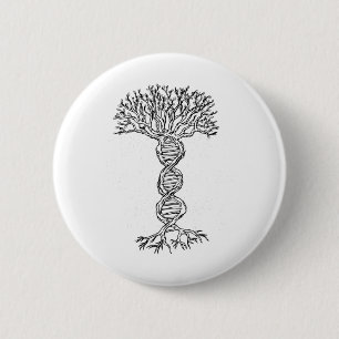 Dna Tree Life Genetics Biologist Science Earth Day Button
