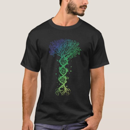 DNA Tree of Life Genetics Colorful Biology Science T_Shirt