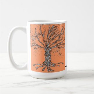 DNA TREE or Tree of Life Stylized orange mug