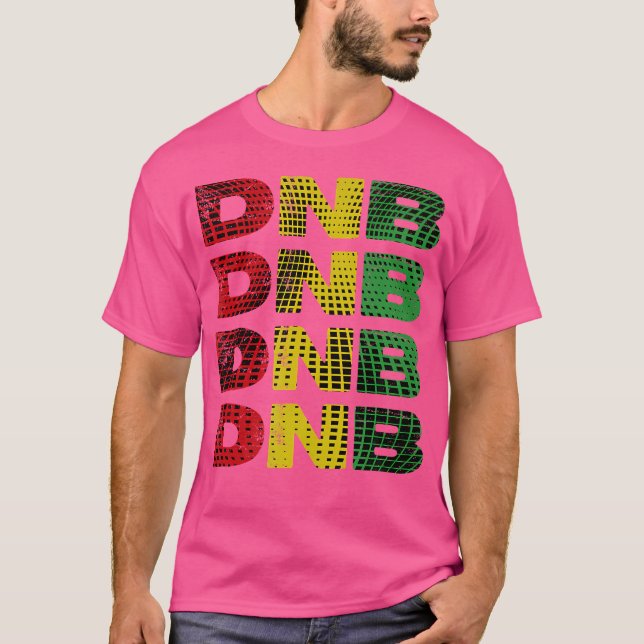 Dnb Shirt Red Yellow Green Abstract Drum N Bass (Front)